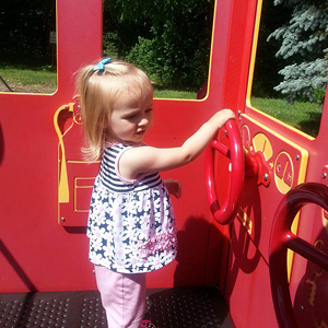 crawling through jungle gym
