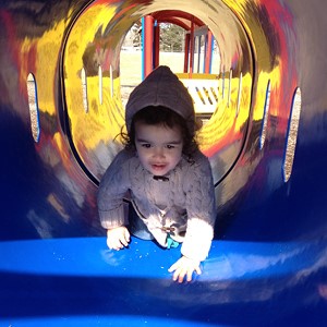 crawling through jungle gym